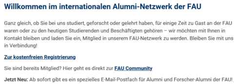 Zur Seite: FAU-Netzwerk für Alumni