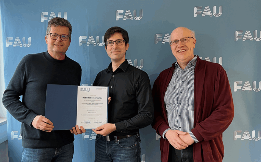 v. l. n. r.: Prof. Dr.-Ing. Marc Stamminger, Prof. Dr. habil. Jens Kirchner, Prof. Dr.-Ing. Georg Fischer